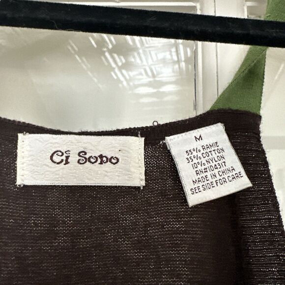 Y2K Green Brown Striped Sweater Dress Women's M - Picture 3 of 5